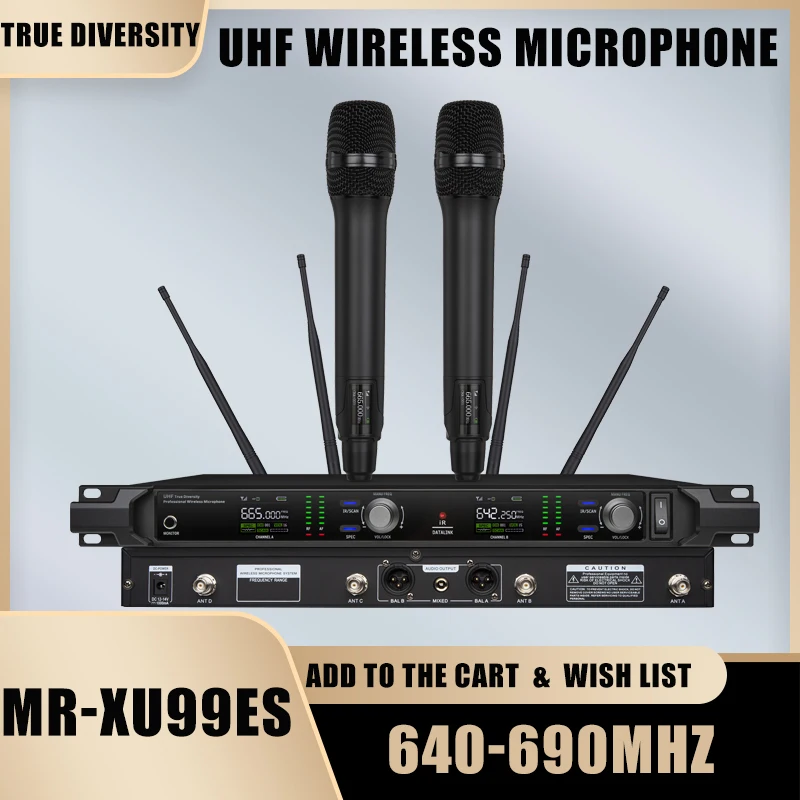 

True diversity Professional Wireless Microphone 640-690mhz Stage Microphone Wireless System UHF Microfone Hand Mic Lavalier Mic