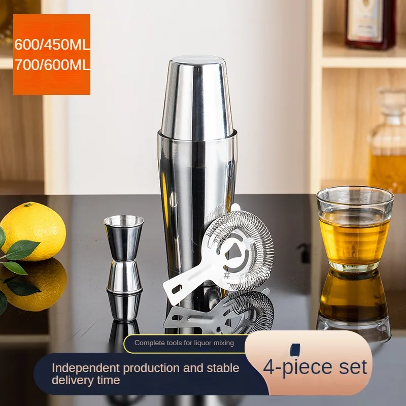 

Stainless steel cocktail set barman accessories 4PC Bartender kit Shaker kit Drinks bar accessories boston shaker home bar