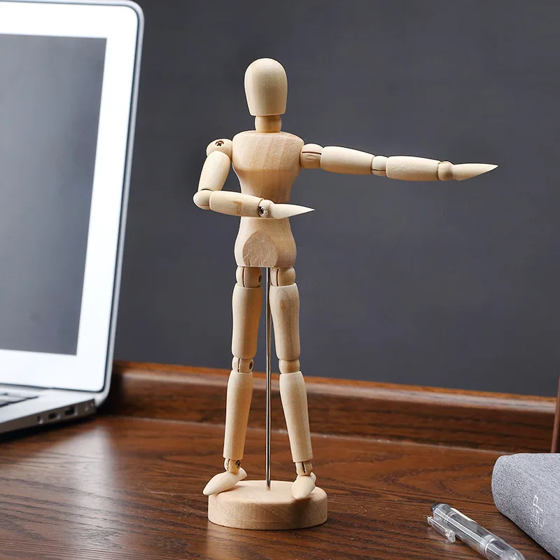 Desktop Room Decoration Wooden Hand Figurines Rotatable Joint  Model Drawing Sketch Mannequin Miniatures Office Home