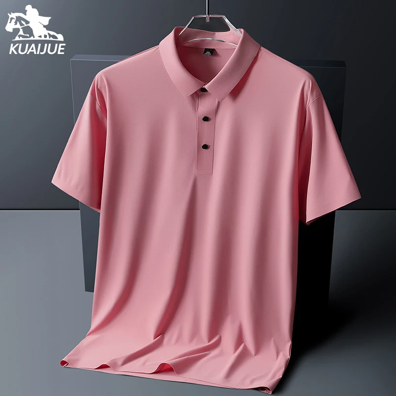 Polo hommes 6XL 7XL 8XL été nouveau haute qualité hommes à manches courtes polo glace soie hommes d'affaires polo décontracté 2212