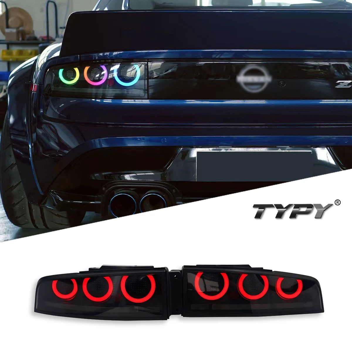 

TYPY автомобиль для Nissan 400Z задний фонарь RGB 2022-2024, обновленный, модифицированный для нового DRL, динамический указатель поворота, светодиодный задний фонарь, автоаксессуары