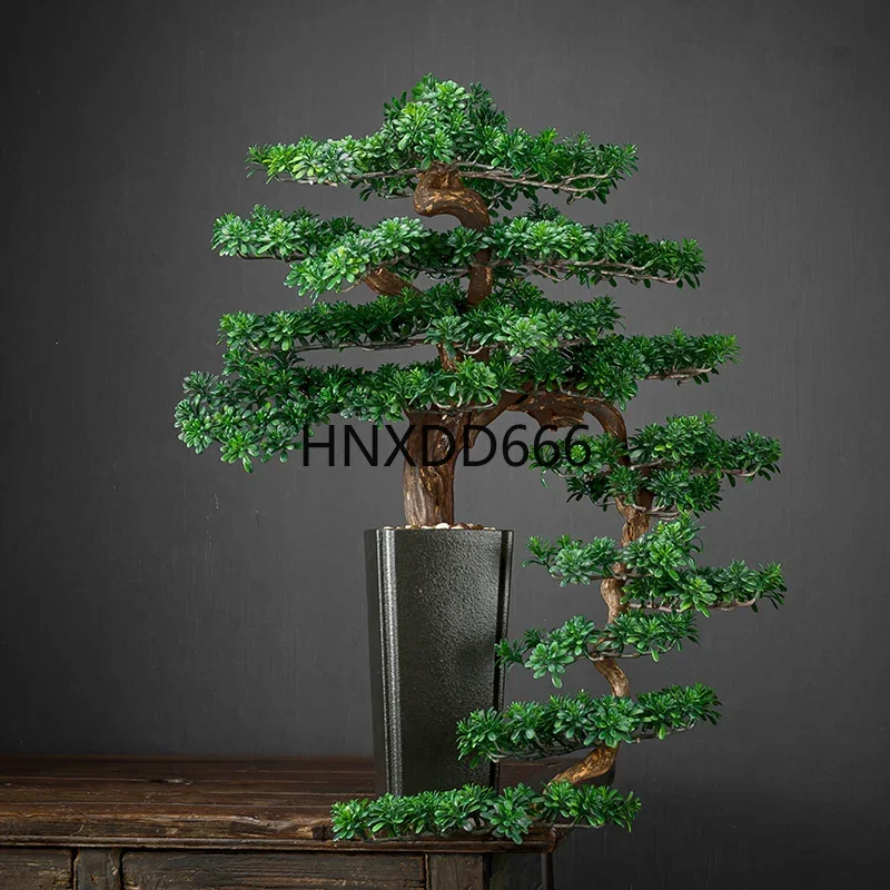 Simulated Plant Welcome Pine Bonsai Red Maple Lohan Pine False Green Plant Potted Plant