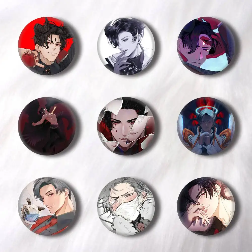 Cartoon O-Obey Me Lucifer  Creative Round Button Badges Pin Brooch Backpack Jewelry Gift