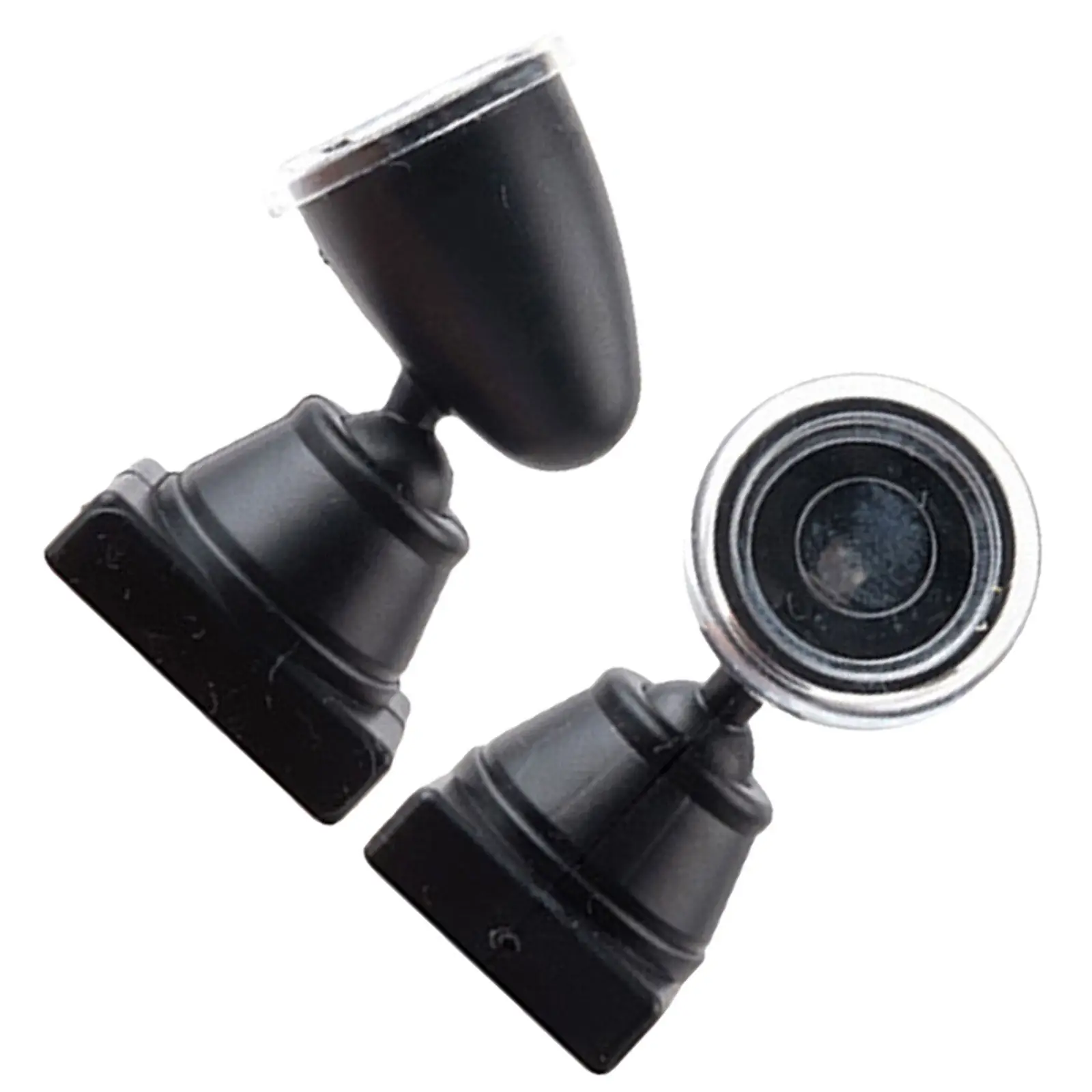 2Pcs Railroad Signal Light Sturdy Plastic Metal Mini Spotlight for Sand Table Landscape Train Layout Scene Decoration