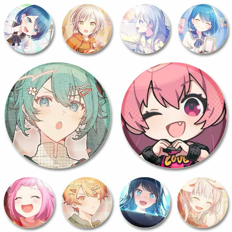 

Game PJSK Virtual Singer Button Pins Cartoon Emu Otori Brooch Bag Hat Clothes Decor Badge Cute Collectible Jewelry Gift for Fans