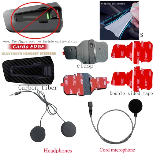 Imagen 1 del producto Para Cardo PACKTALK EDGE pegatina para auriculares Bluetooth casco cinta de doble cara clip audio auriculares y cable micrófono
