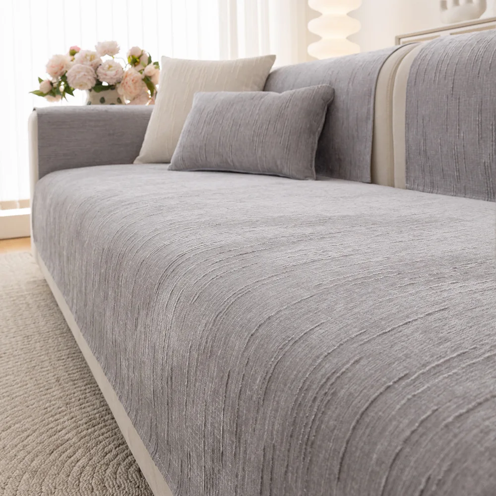 

Всесезонный чехол для дивана из синели, нескользящая пыленепроницаемая подушка для дивана, L-образное полотенце для дивана для декора гостиной