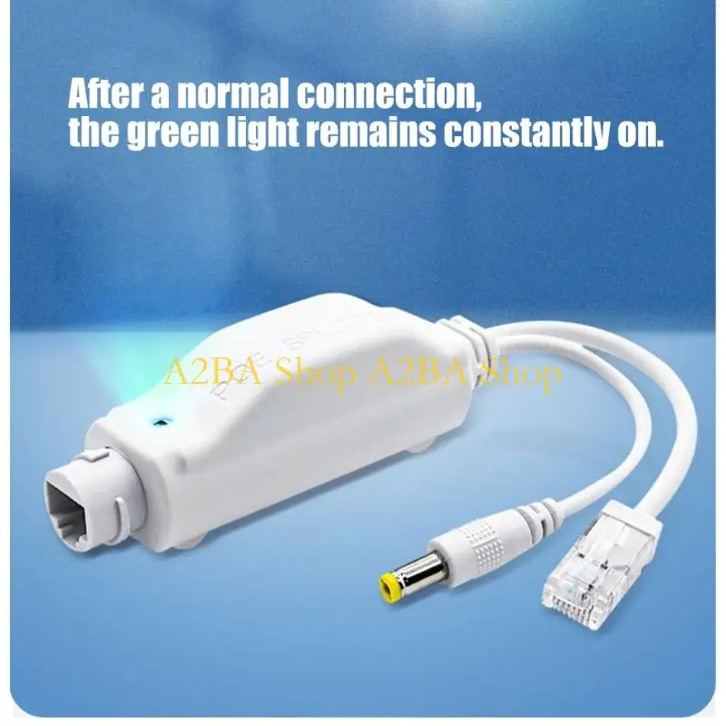 A2BA Industrial  48V To 12V POE Splitter Weatherproof Design For Outdoor Networking Equipment DC5.5x2.1mm Port,RJ45 Plug