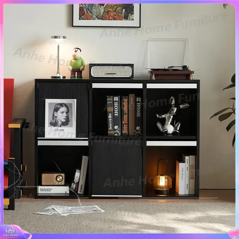 Vintage Modular Bookcase Flap Door Bookshelf Home Storage Cabinet Lattice Side Cabinet Pierre Style Combination Furniture