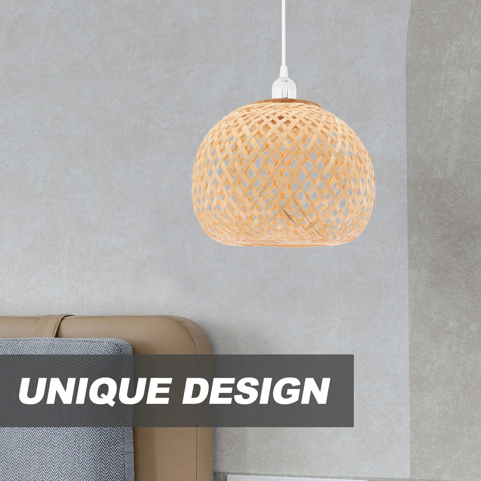 手作り竹ランプシェードスタイリッシュなヴィンテージファームハウスライトカバー寝室リビングルームシャンデリア天井照明装飾用