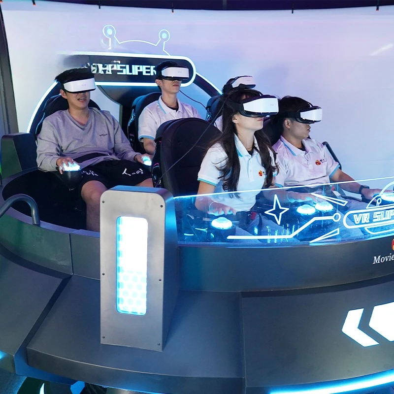 Simulator Virtual Reality Mesin Game Arcade Kursi Vr Taman Tema Rotasi Roller Coaster