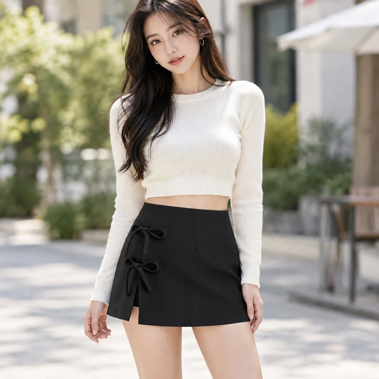 Spring Season No Stretch Skirt Mini Sexy with a Line Silhouette Fresh Style Fresh Sweet a Line Zipper Closure Skirts for Women