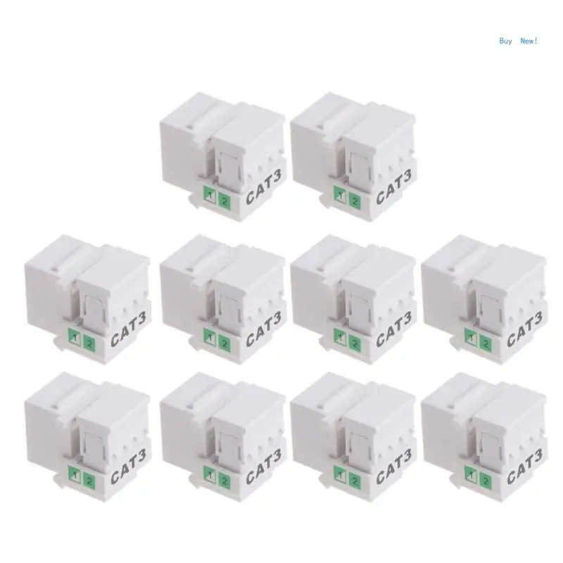 Telephone RJ11 CAT3 Voice Module Adapter Telephone Extender Keystone 10x