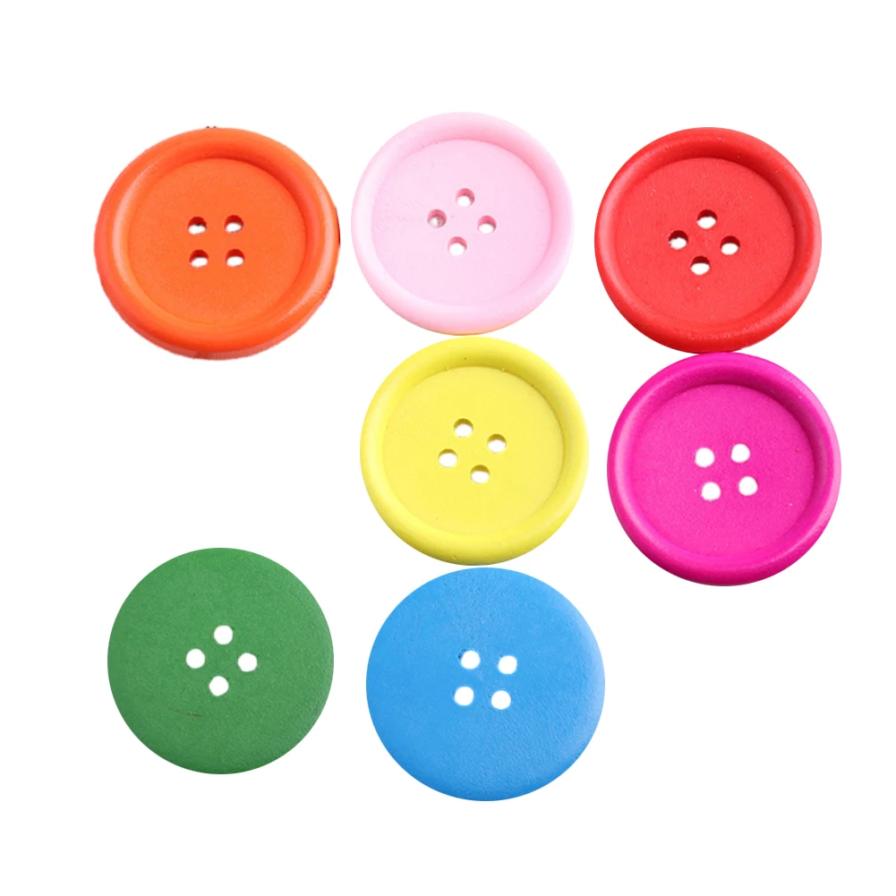 10PCs Round Resin Sewing Buttons Scrapbooking Solid Random Mixed Color For DIY Clothes Dolls Crafts Garment Accessories