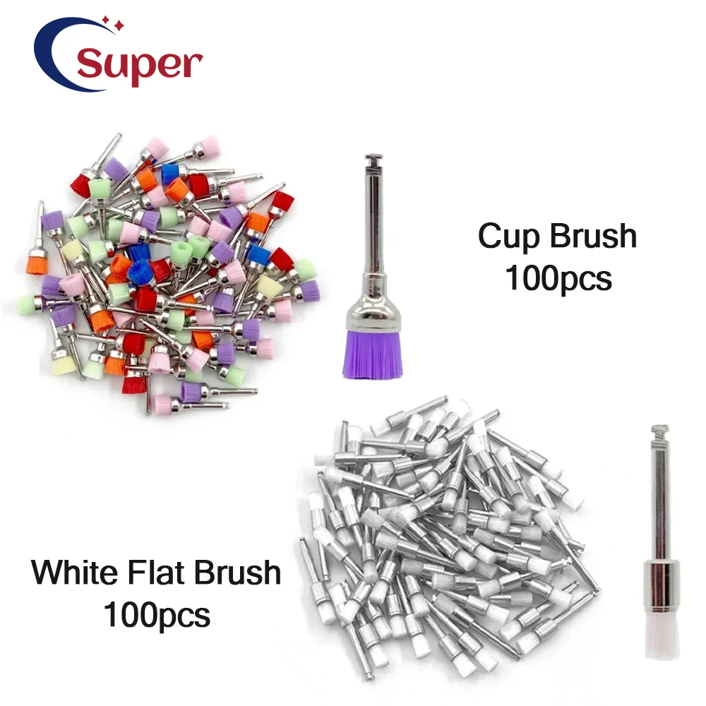 Dental White Nylon Polishing Brushes Bowl Shape Colorful Prophy Brush Prophylaxis Brush For Contra-Angle Handpiece Material