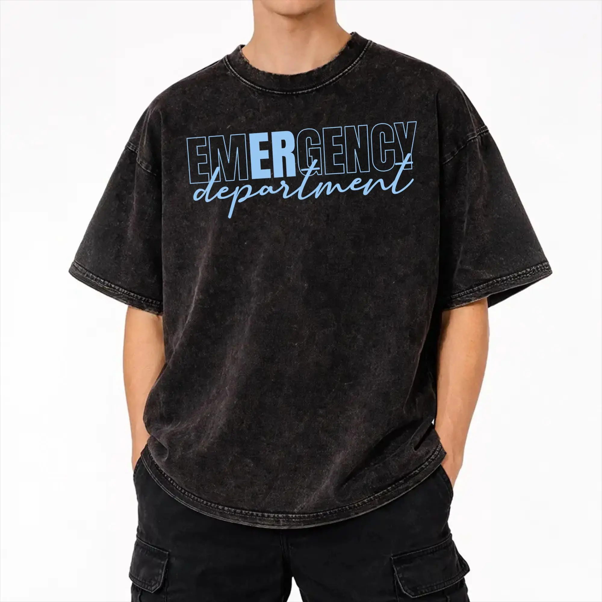 Emergency Department Room Nurse  Merch Washed T Shirts Men Women Streetwear Hip Hop T-Shirt Graphic Printed  Tees Cotton