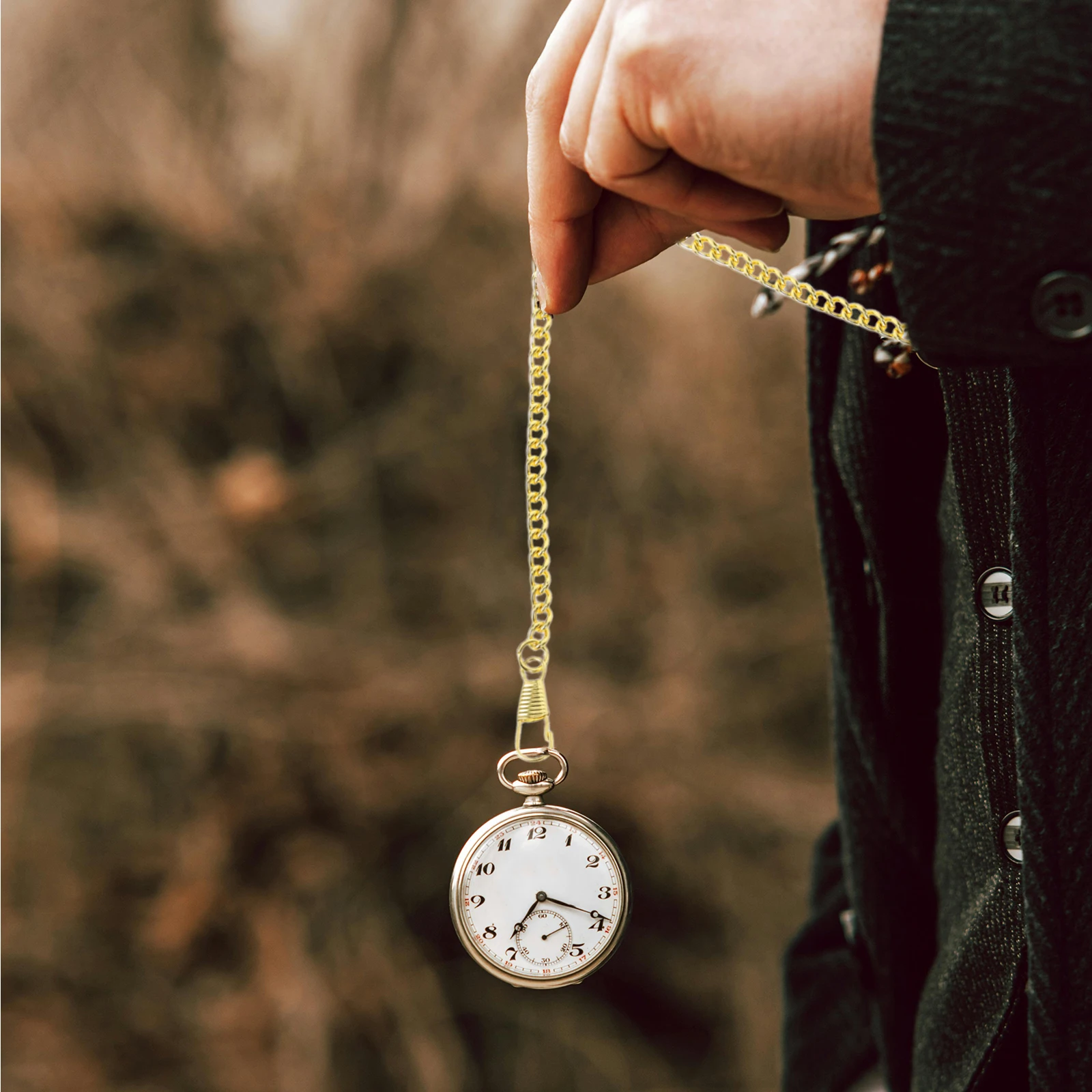 

Metal Pocket Watch Chain Vintage T-Bar Buckle Durable Practical Use 65cm Jeans Belt Chain Golden Retro Style Key Holder