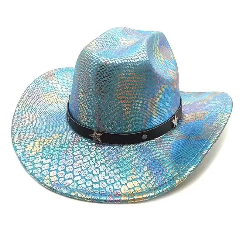 HongLuan Glitter Costume Cappello Adulto e Cappelli da Cowboy Strass per Donna, Cowboy Cosplay Accessori Femminili e Berretto da Cowgirl