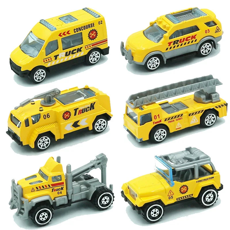 Simulation Car Taxiing Fire Engine Engineering Vehicle Military Vehicle Boy Car Model Random