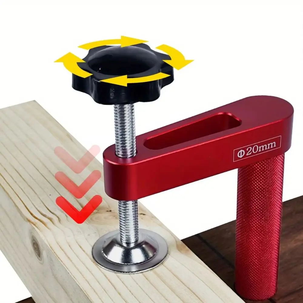 1pc/2pcs Woodworking Bench Dog Hole Clamp 19mm / 20mm Stop Bench Dog Clamp Aluminum Alloy Hold Down Clamps Desktop Fixed Clip