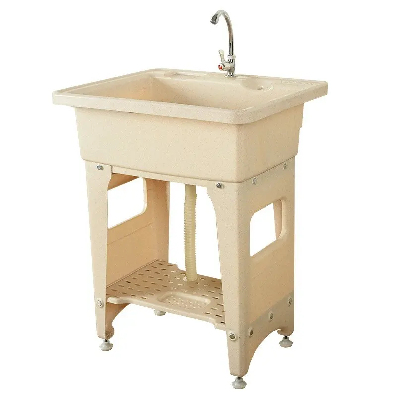 Picture 6: Simple plastic laundry pool with washboard Balcony washbasin Washbasin Washbasin Integrated laundry table Mop pool
