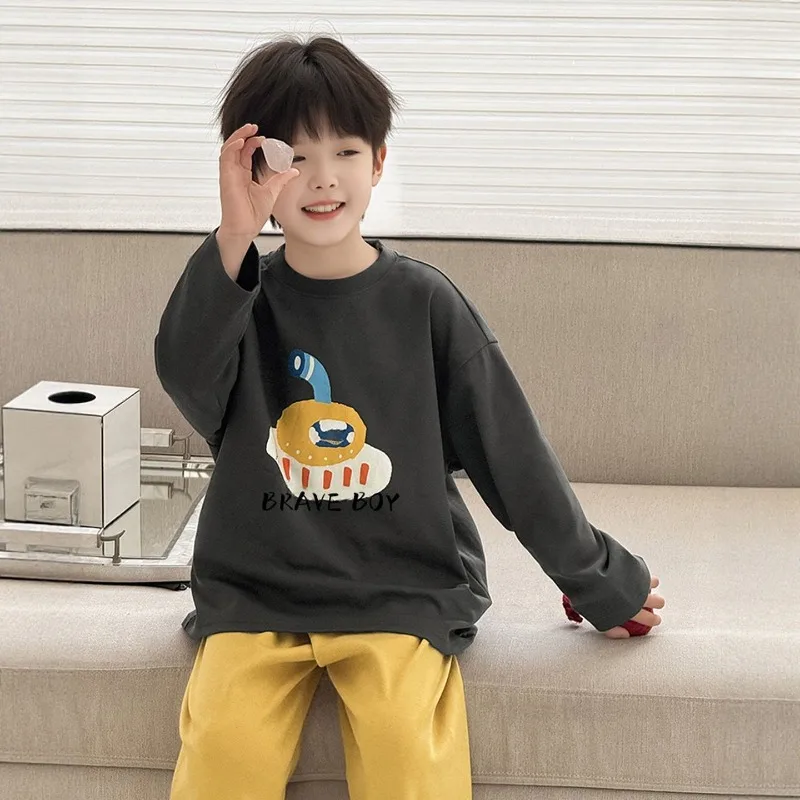 

Детские пижамные комплекты из лайкры и хлопка, осень 2023, новые семейные пижамы с длинными рукавами для мальчиков и девочек, уютная домашняя одежда