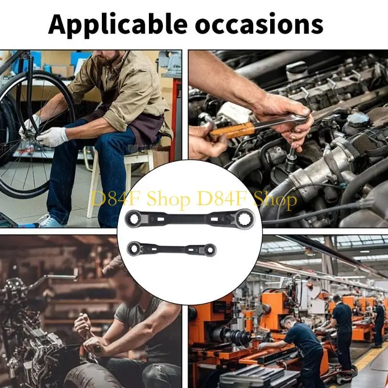 

D84F 2 шт. 4 в 1 комбинированный гаечный ключ двусторонний ключ для ремонта автомобиля ручной инструмент и бытовой мини-гаечный