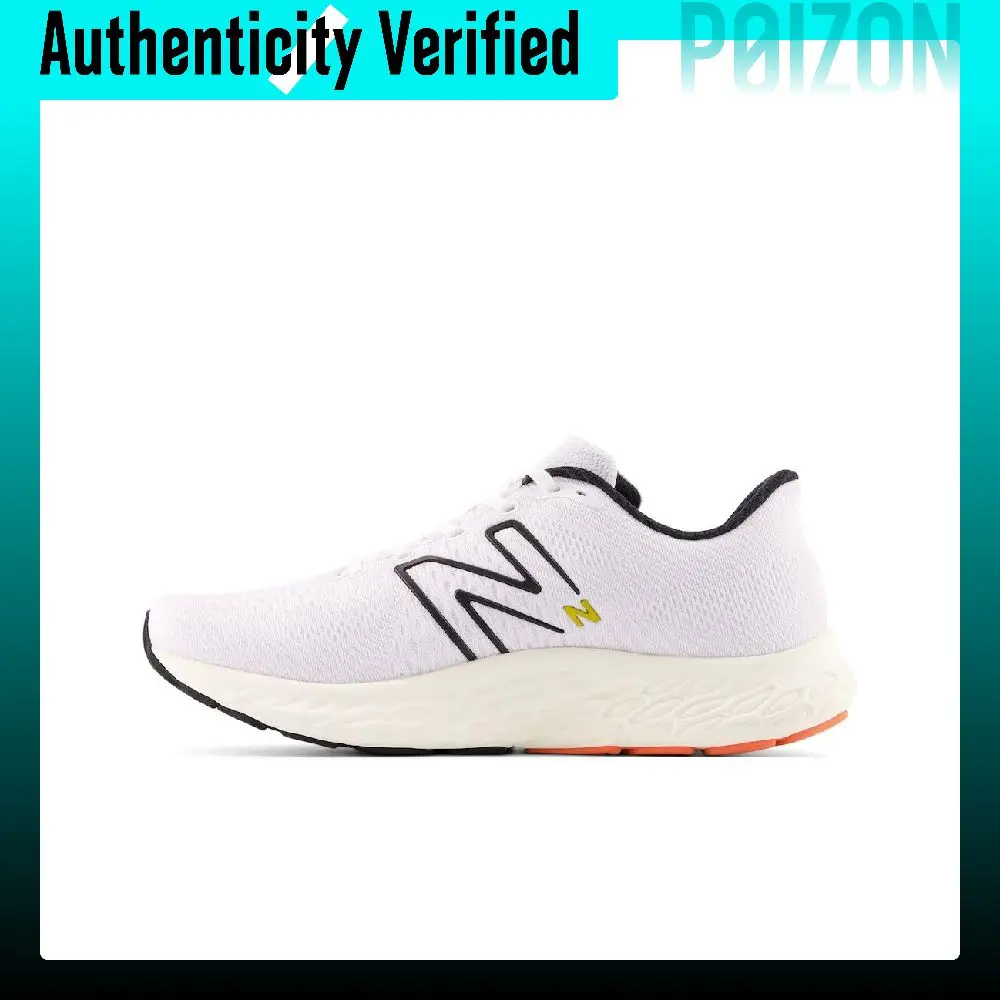 Zapatillas de running New Balance NB Fresh Foam, con tejido de malla resistente a la abrasión y transpirable, de caña baja, para hombre, en color blanco y negro, modelo MEVOZRW3.