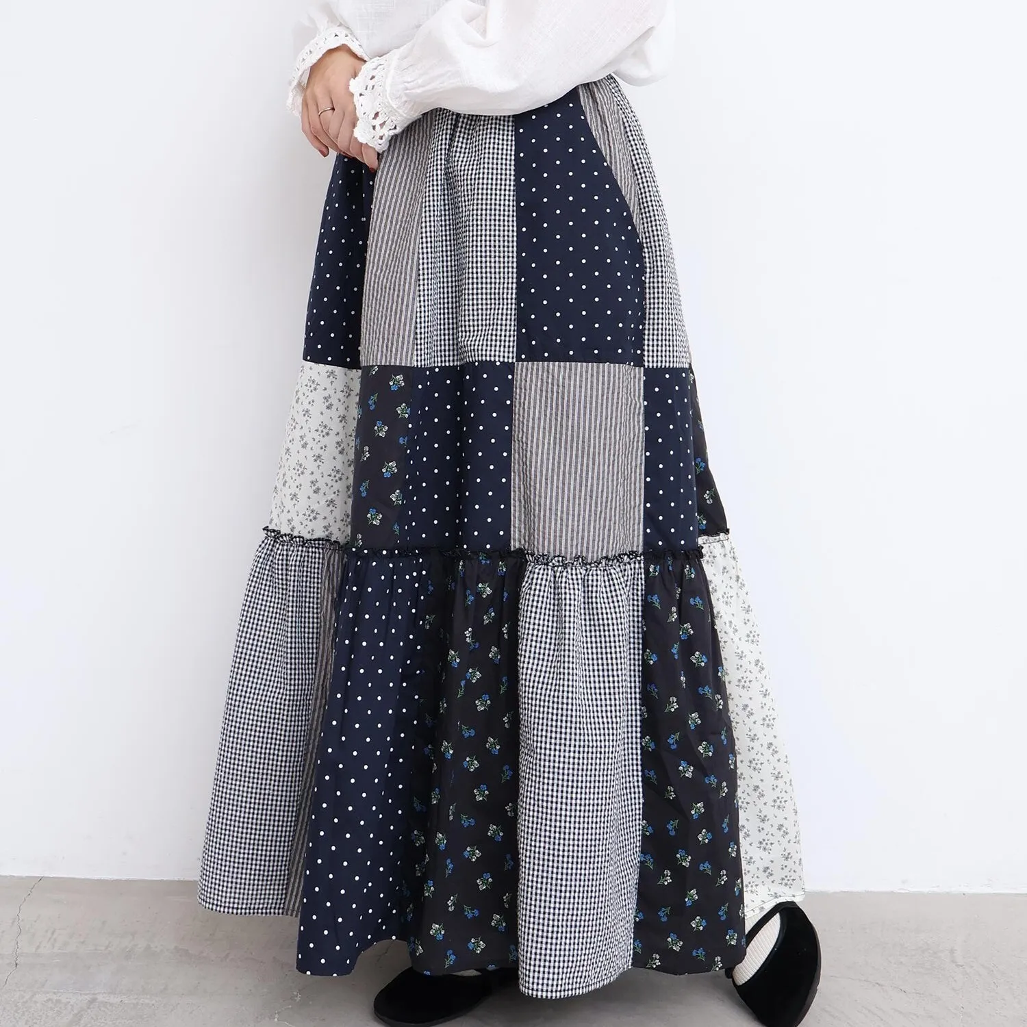 Garden Series Patchwork Skirt High Waist A-Line Half-length Ladies Fashion Summer 2026 Orderatsa Social Casual Wear