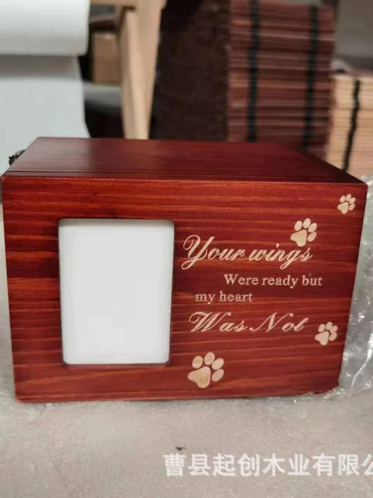 Wooden pet casket animal cremation pet coffin box commemorative cat and dog ashes storage box set