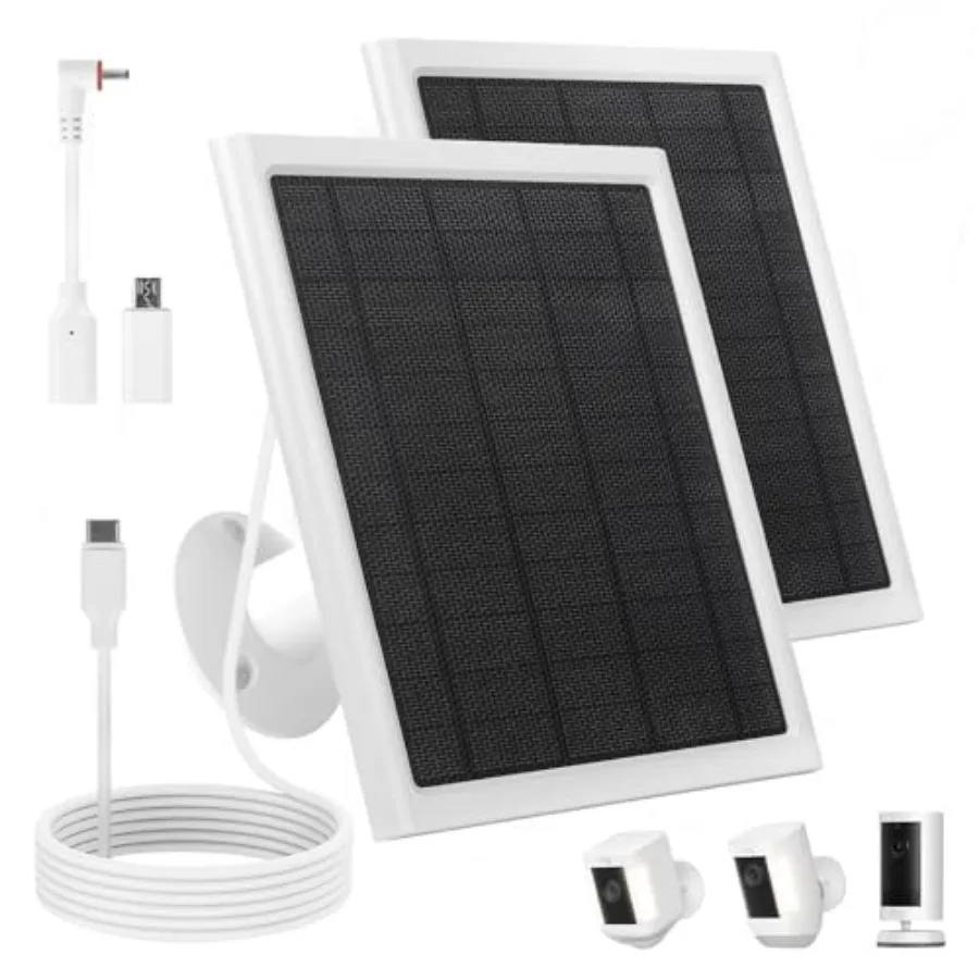 Ring Solar Panel8W Ring Solar Charger Compatible with Stick Up Camera and Pro Spotlight Plus and Pro Stick Up Spotlight Cam Bat