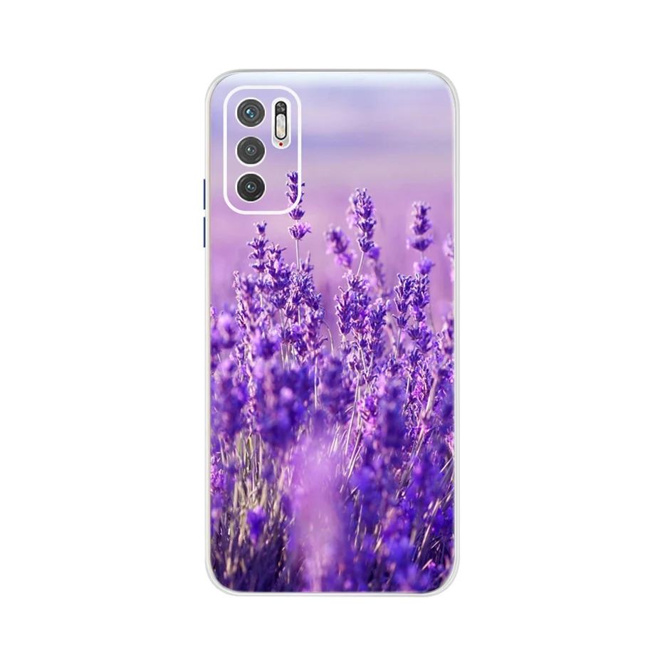 Case For Xiaomi Redmi Note 10 5G Capa Flowers Soft Silicone Covers For Redmi Note 10 Note10 10T Poco M3 Pro 4G 5G Clear Fundas