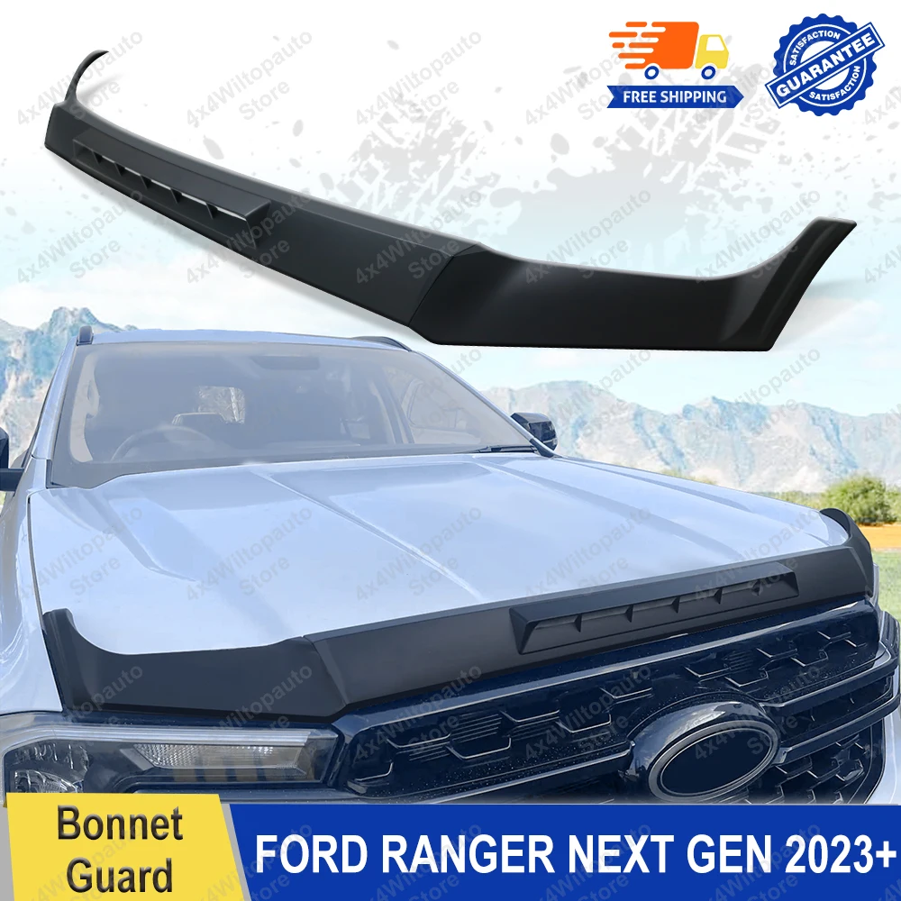 

Bonnet Guard Bug Shield Hood For Ford Ranger T9 2023 2024 XLT XLS XL Raptor Wildtrak Bug Deflector Car Exterior Accessories