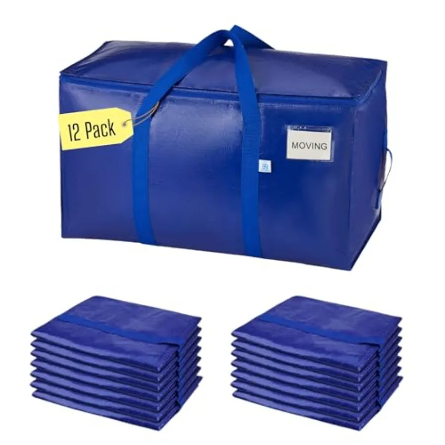

1 Heavy Duty Moving Bags 90L Extra Large ing Storage Totes 50lbs Load Reinforced Handles Zippers and Tag for College Dorm Essen