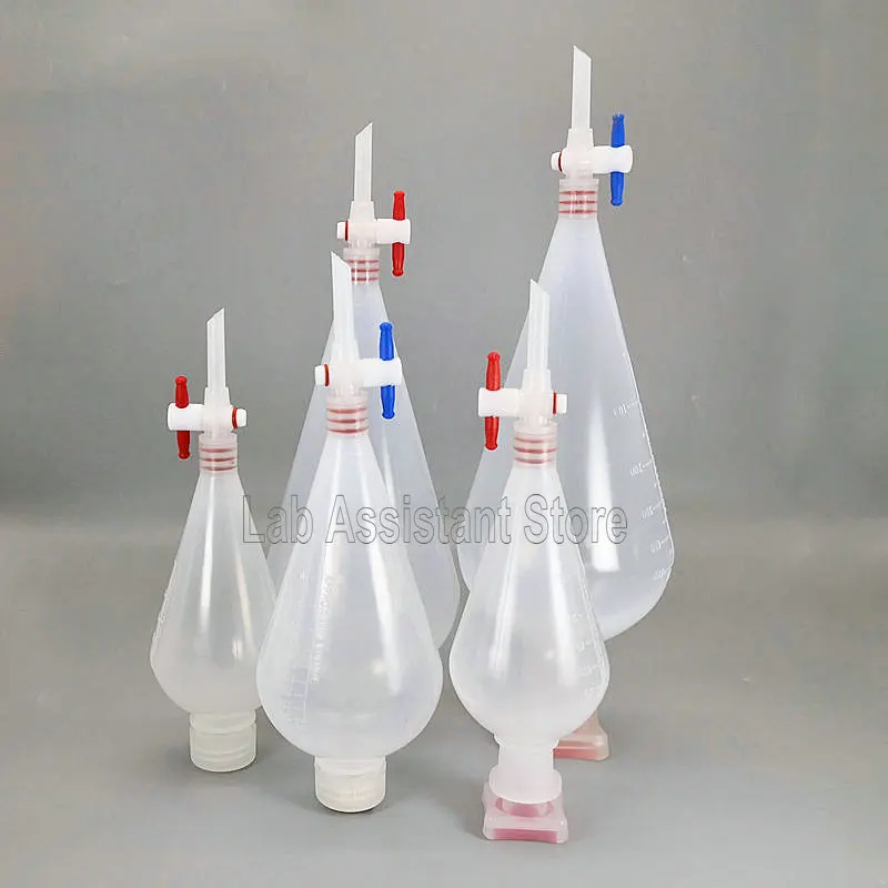 1pcs Lab 125ml/250ml/500ml/1000ml PP Dropping Funnel Plastic Separatory Funnel High Temperature Resistance Laboratory Supplies