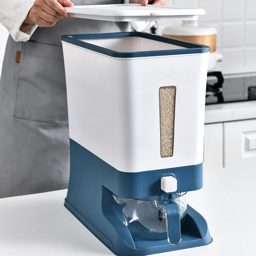 

12Kg Large Capacity Airtight Rice Storage Box Food Grade Pet Pp Material Moisture Insect Proof Shatterproof Clear Scale Panel