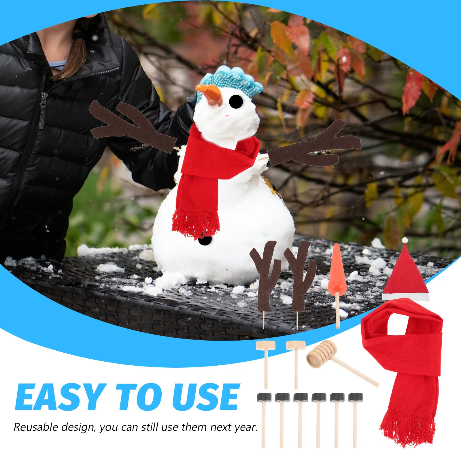 

15Pcs DIY Snowman Decoration Kit for Gift Snowman Dressing Accessories Festive Prop for Happy Memories Festive Prop