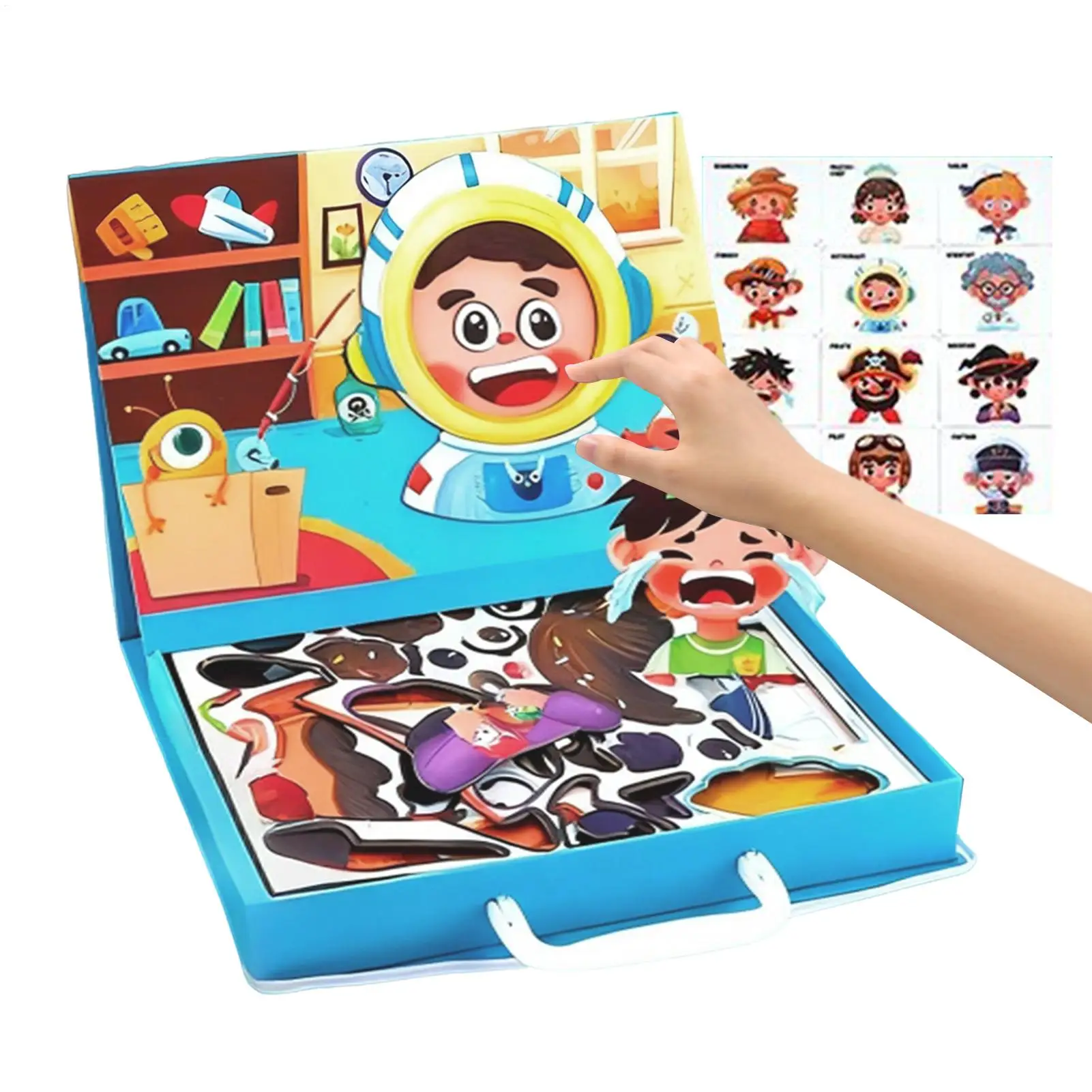Magnetic Puzzles For Kids Double-Sided Pretend Play Game Face Dress Up Puzzles For Kids Girl Teens Toddler Family School Home