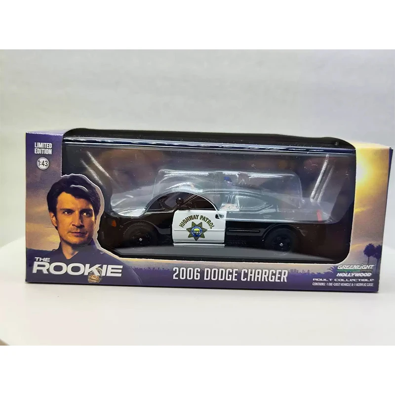 Greenlight 1/43 proporsi TV Drama The Rookie Dodge Charger Series Diecast Model dapat dibuka mobil logam campuran hadiah Natal Anak