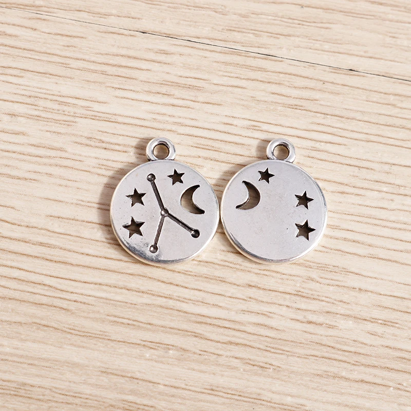 Tusember 20 Stück 17*14mm Legierungs-Sternzeichen-Anhänger Metall-Konstellationsanhänger für DIY Handgemachte Schmuckherstellung Zubehör – Detail 3
