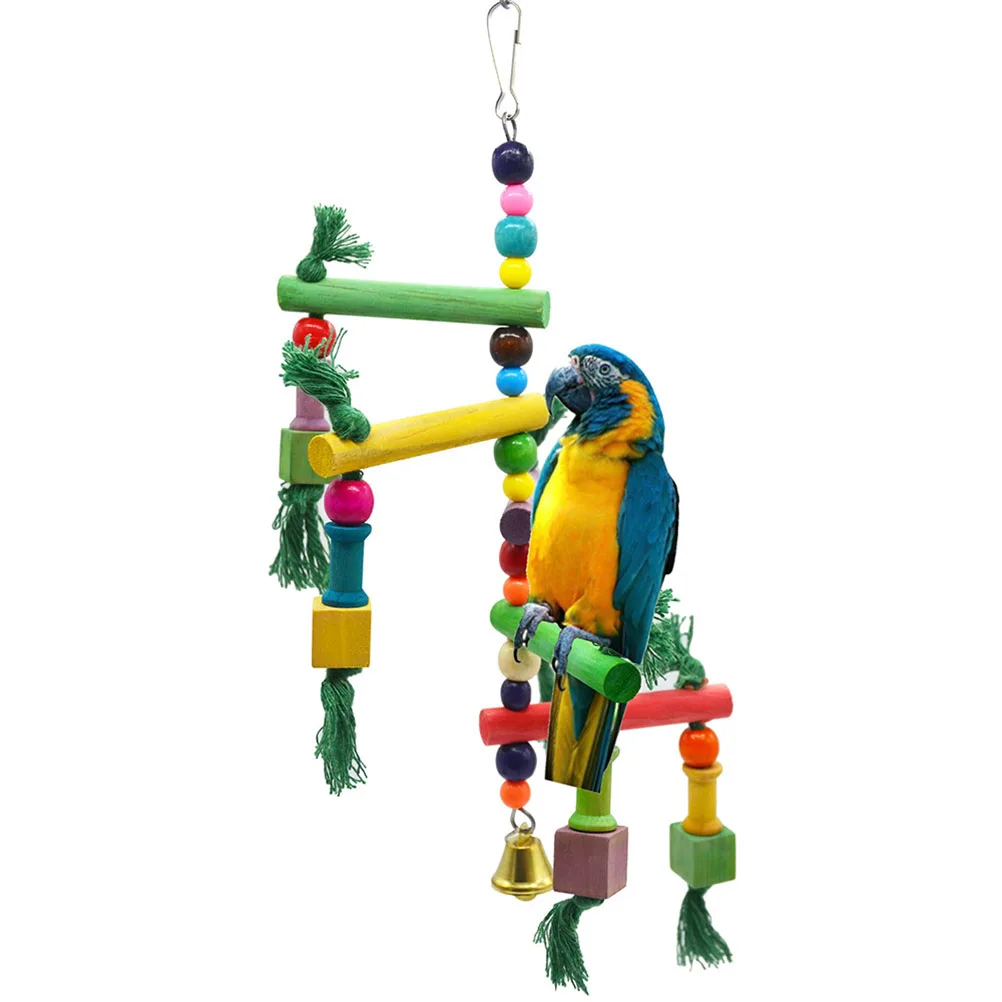 

Parrot Ladder Swing Bird Toy Running Wheel for Small Large Birds Climbing Playground Explore Safe Durable Material Pet Supplies