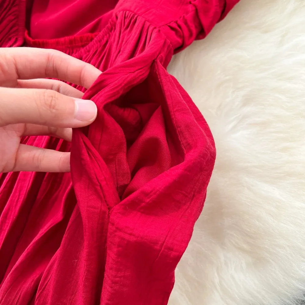 シックなセクシーな背中の開いたスプリットハイウエストスリップドレス妖精カジュアル A ラインドレス休暇 Vestidos 女性自由奔放に生きるサンドレス