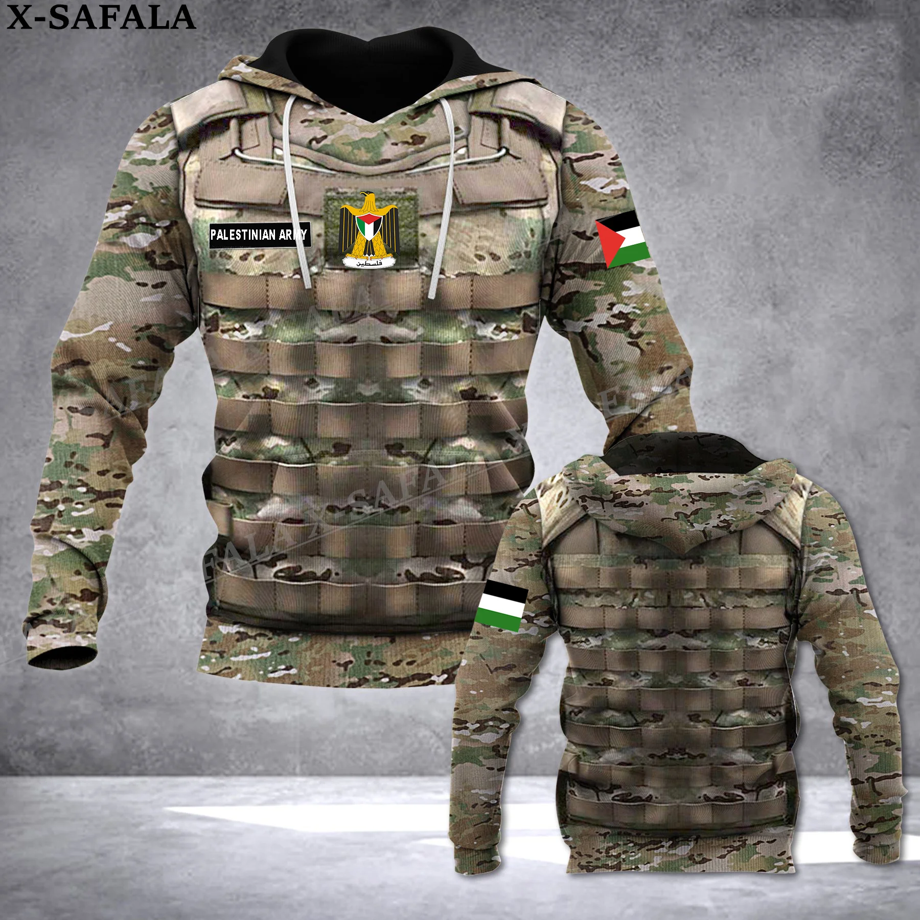 

PALESTINIAN ARMY Soldier Veteran Uniform 3D Print Zipper Hoodie Man Female Pullover Sweatshirt Hooded Jacket Jersey Tracksuits-5