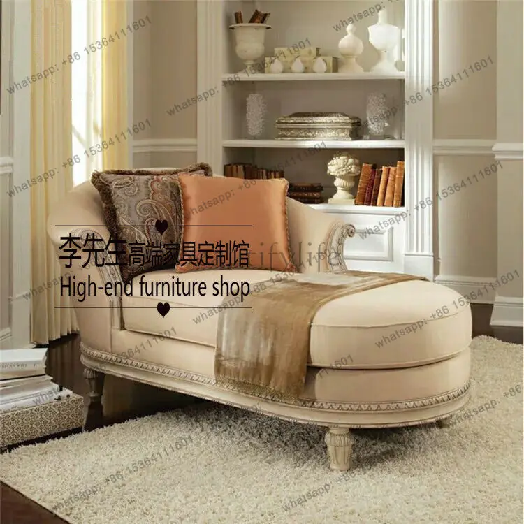 European oak carved chaise longue sofa chaise longue French vintage living room sitting nap bed