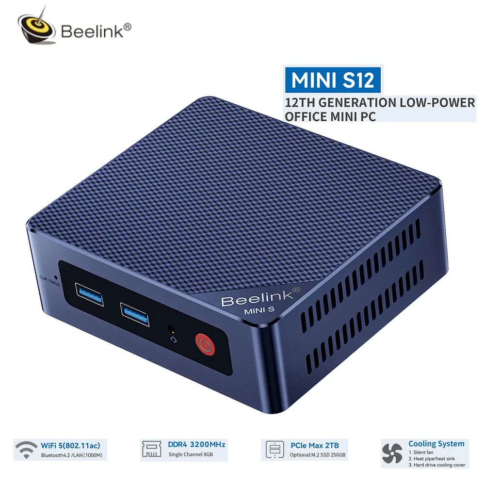 

Beelink S12 Intel Alder Lake N95 игровой мини-ПК 8 Гб 16 Гб DDR4 256 ГБ 500 ГБ SSD Wifi5 BT4.2 ноутбук Настольный компьютер офисный дом