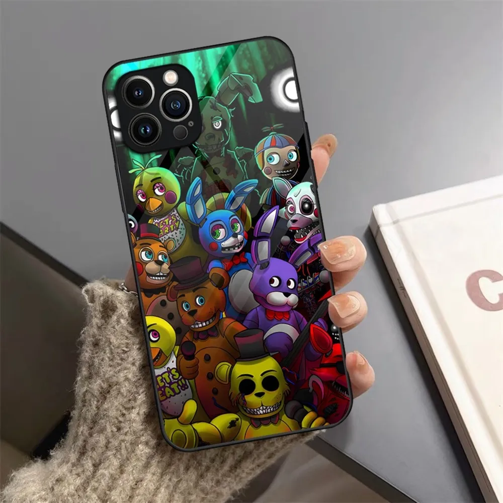 FnafS FiveS-nightES-At-Freddys Phone Case Tempered Glass For iPhone 13 14 12 15 11 Pro XS Max Plus Mini X XR 8 7 6s SE2020 Coque