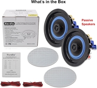 Herdio 4'' 2PCS Passive Ceiling Speakers In Wall Mount Speakers With 160W Powerful Bass For Bathroom kitchen living Room Office