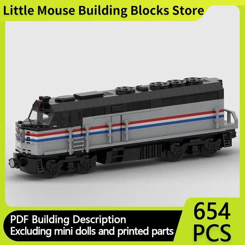 Popular City Car Model MOC Building Bricks Railway Diesel Locomotive Modular Technology Gift Holiday Assemble Children Toys Suit