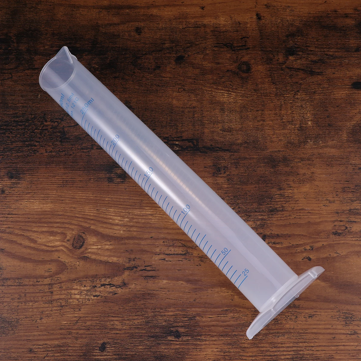 

250Ml Plastic Measuring Cylinder Transparent Graduated Lab Tester Hexagonal Base Home Use Durable Hard Spill Resistant Accurate