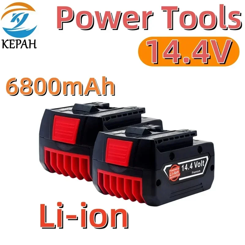

6800mAh power tool Battery 14.4v 6.8Ah rechargeable battery for Bosch 14.4v GBA GSR GSB BAT618 BAT609 Replacement Battery